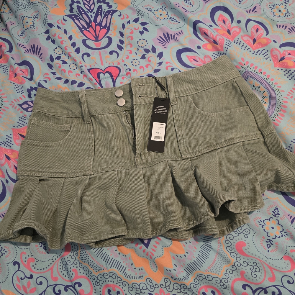 Fashion Nova Olive Mini Skirt